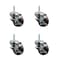 Service Caster 3 Inch Maroon Polyurethane Wheel Swivel 34 Inch Threaded Stem Caster Set with Brake SCC SCC-TS20S314-PPUB-MRN-TLB-34212-4 - alternate 1